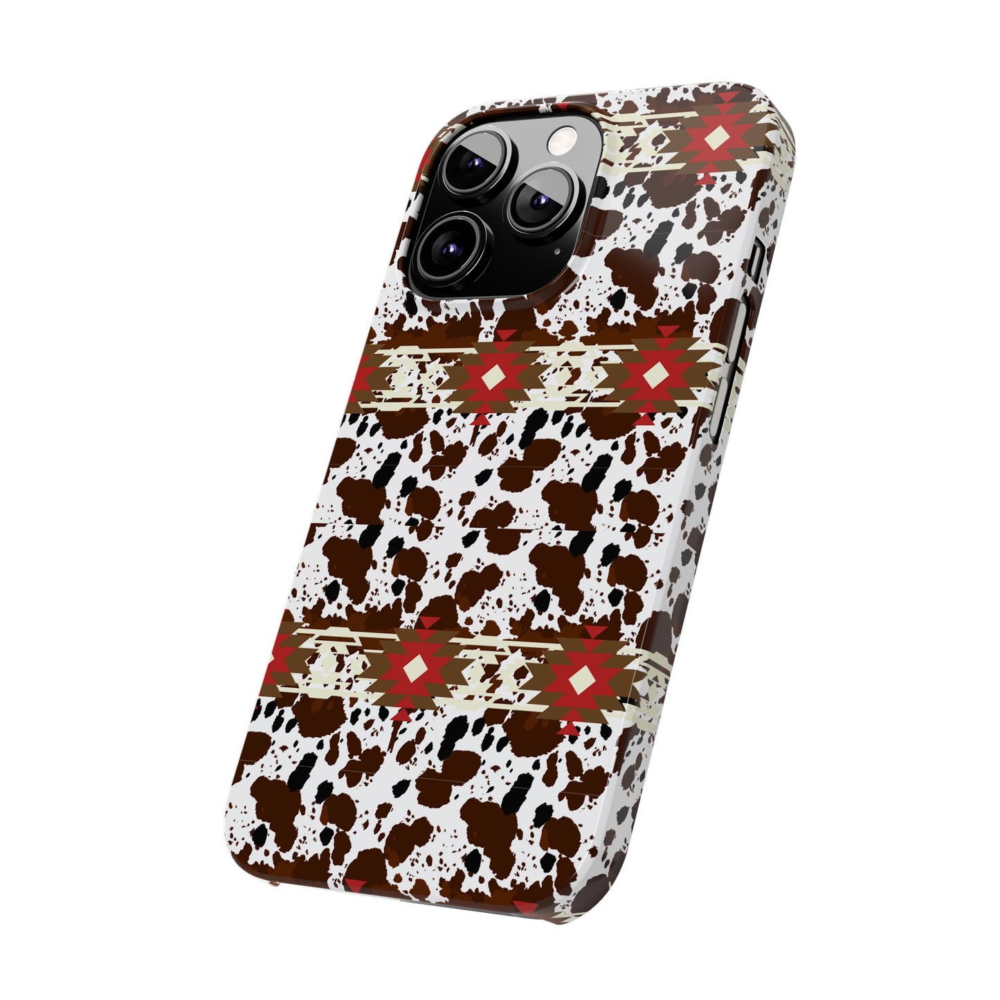 Western Aztec Cow Slim Phone Case - Gift for iPhone, Southwest Tribal Boho Chic Cover, Phone Accessories, Cowgirl Phone Case, Country