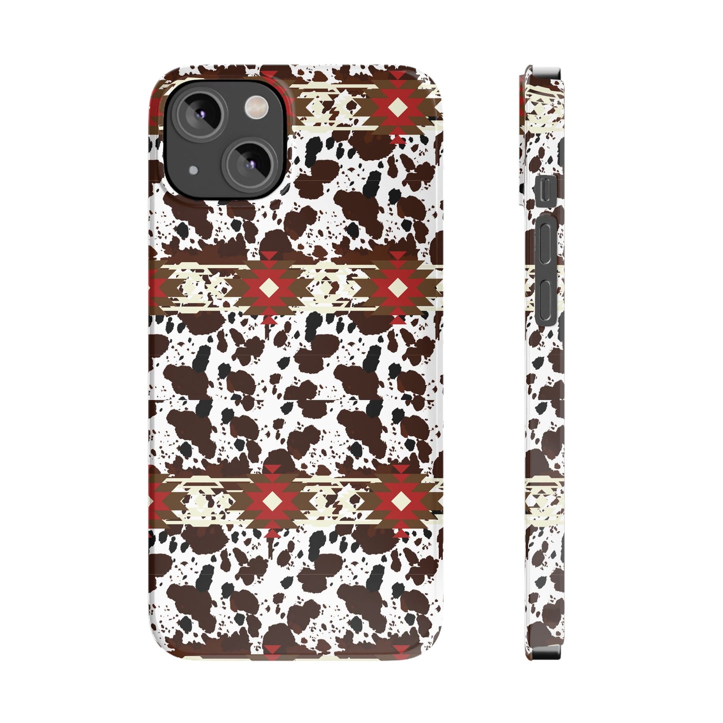 Western Aztec Cow Slim Phone Case - Gift for iPhone, Southwest Tribal Boho Chic Cover, Phone Accessories, Cowgirl Phone Case, Country