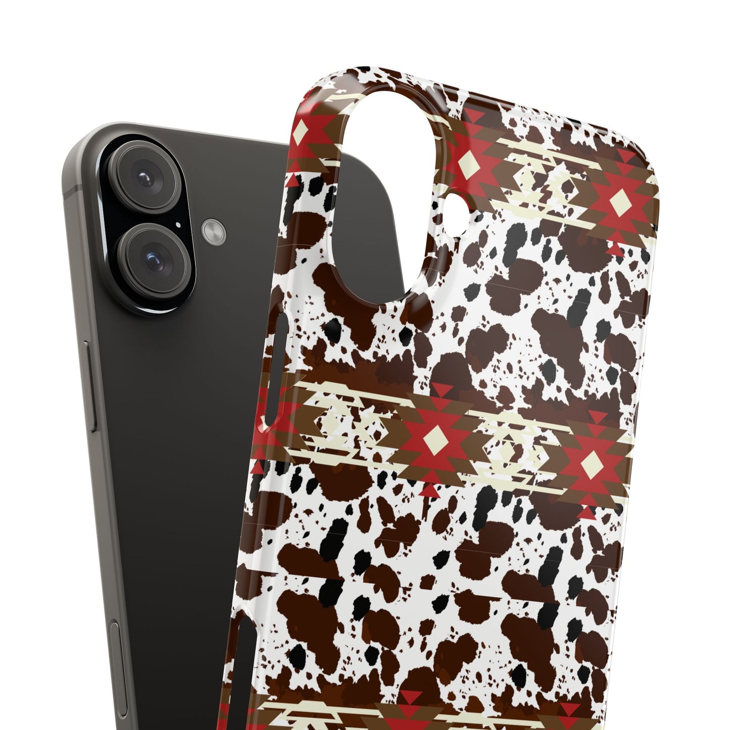 Western Aztec Cow Slim Phone Case - Gift for iPhone, Southwest Tribal Boho Chic Cover, Phone Accessories, Cowgirl Phone Case, Country