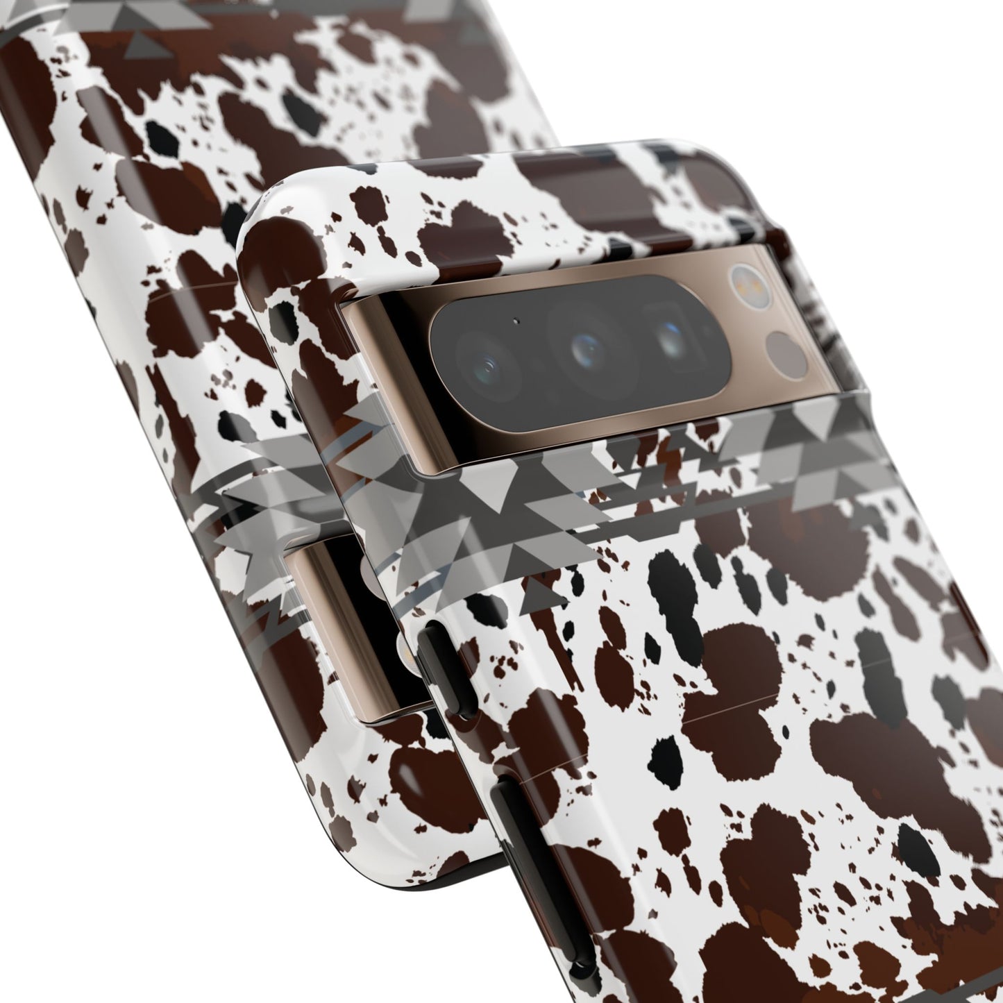 Cow Print Tough Case, Southwestern Aztec Design, Gift Ideas, iPhone Samsung Accessories, Western Style