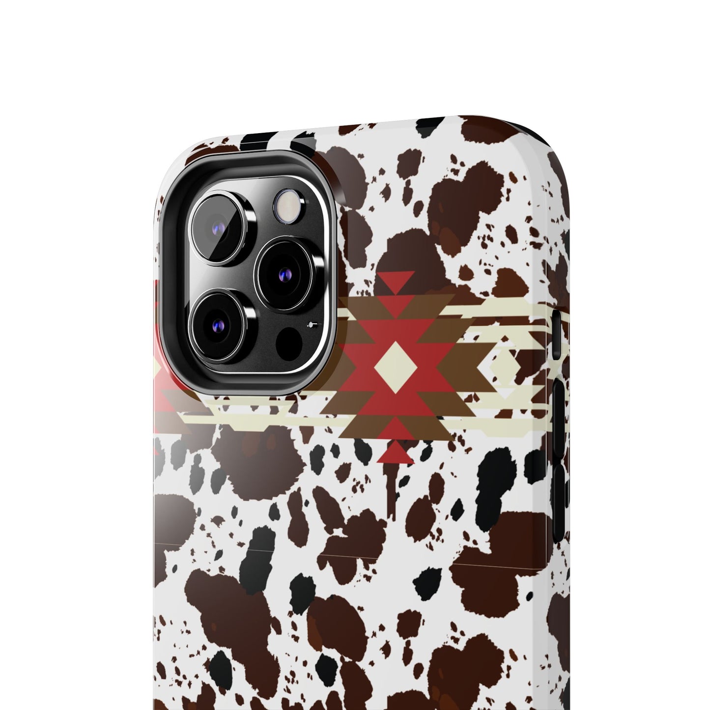 Tough Phone Case - Aztec Cow Print Western Glossy Cover for iPhone & Samsung | Ranch Style Gift