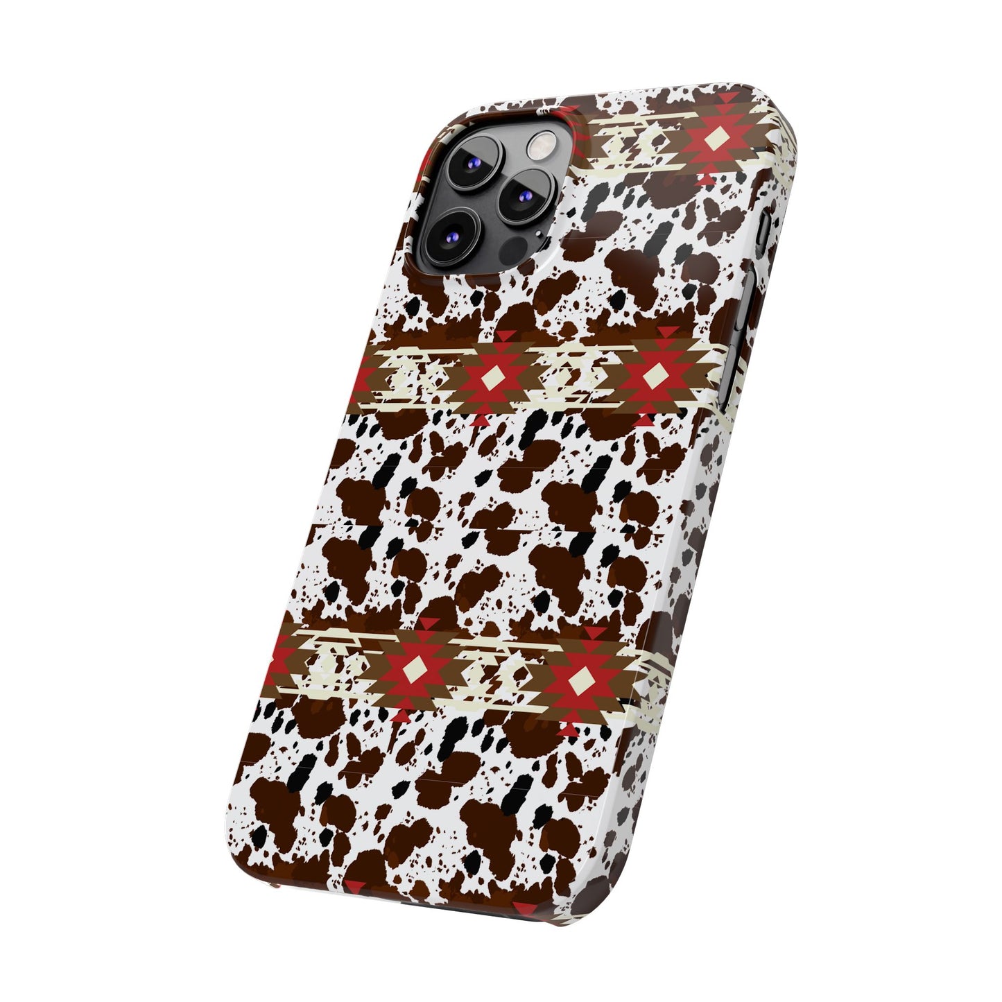 Western Aztec Cow Slim Phone Case - Gift for iPhone, Southwest Tribal Boho Chic Cover, Phone Accessories, Cowgirl Phone Case, Country