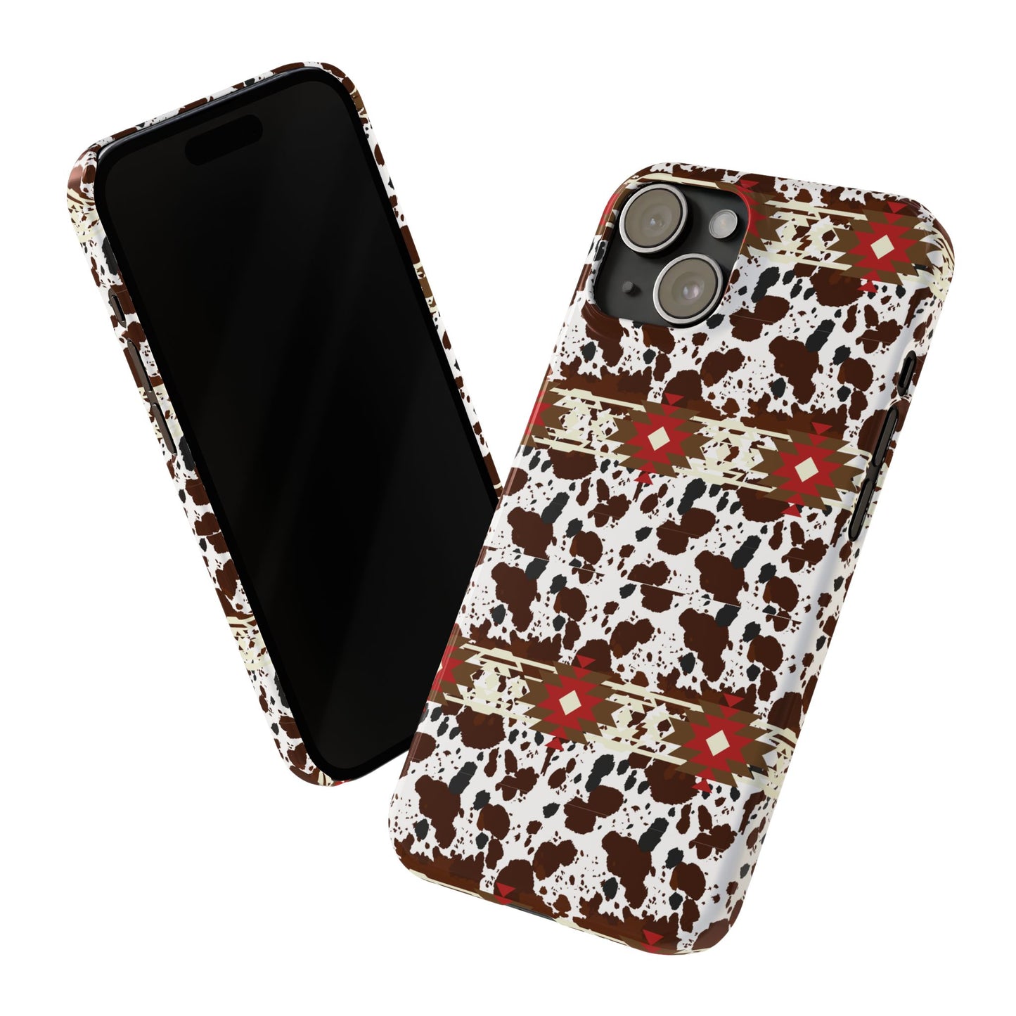 Western Aztec Cow Slim Phone Case - Gift for iPhone, Southwest Tribal Boho Chic Cover, Phone Accessories, Cowgirl Phone Case, Country