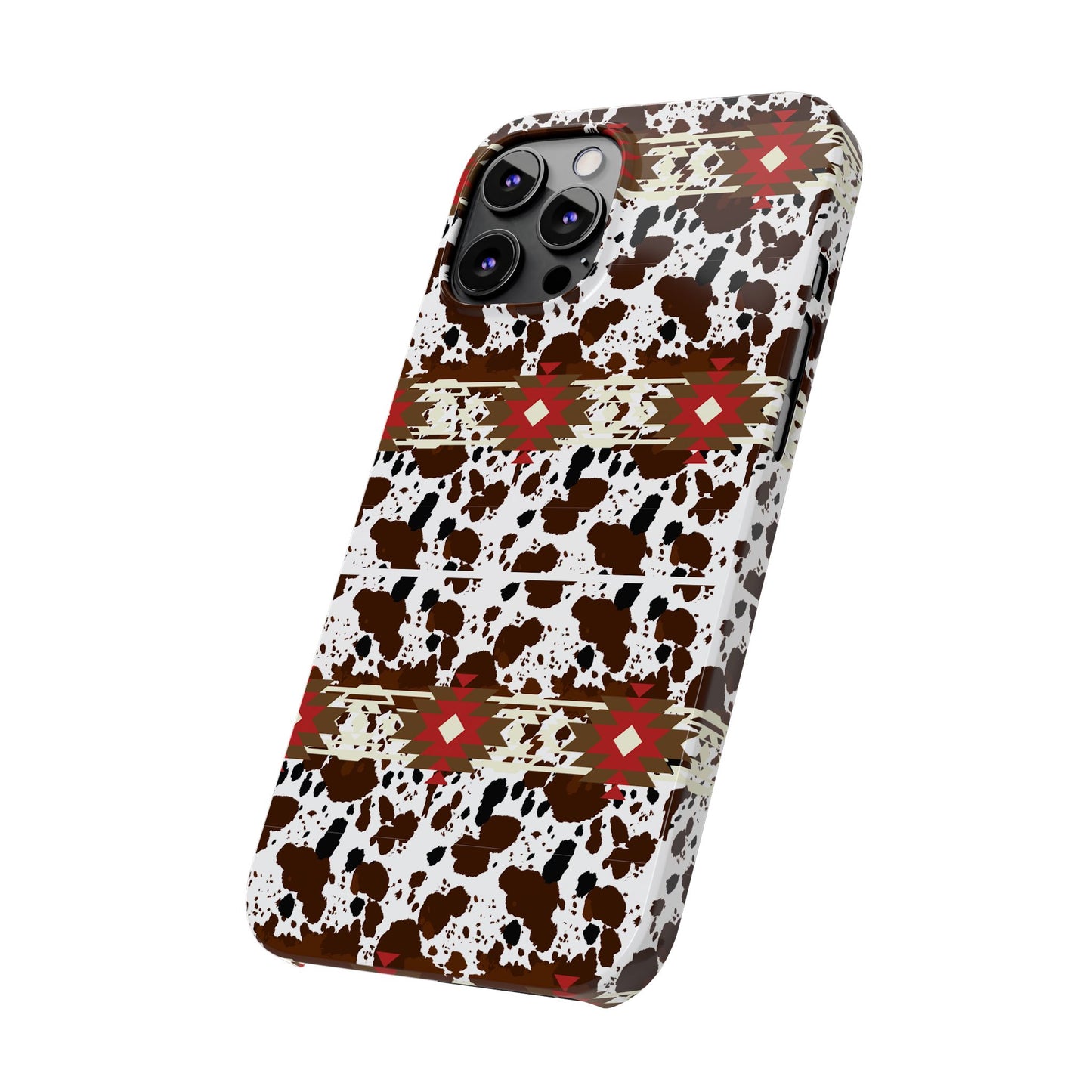 Western Aztec Cow Slim Phone Case - Gift for iPhone, Southwest Tribal Boho Chic Cover, Phone Accessories, Cowgirl Phone Case, Country