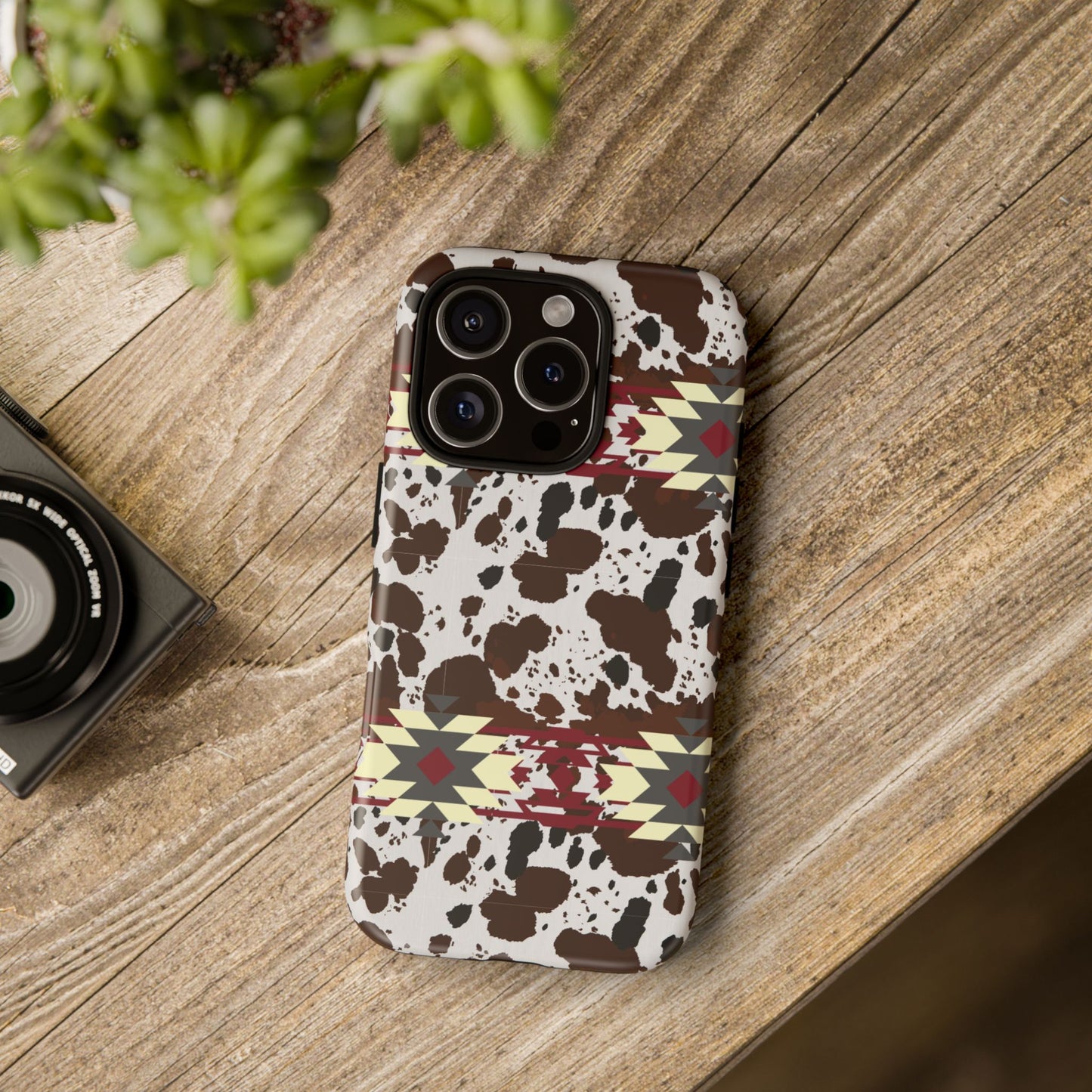 Cowboy Aztec Tough Phone Case, Western Western Style Rugged Phone Cover, Tribal Pattern Protective Phone Shell, Southwest Native American