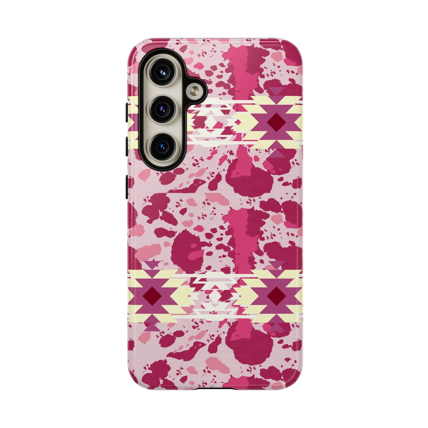 Cowgirl Aztec Tough Phone Case, Western Pink Tribal Phone Cover, Rugged Southwest Phone Protector, Boho Southwest Phone Shell, Aztec Cowgirl