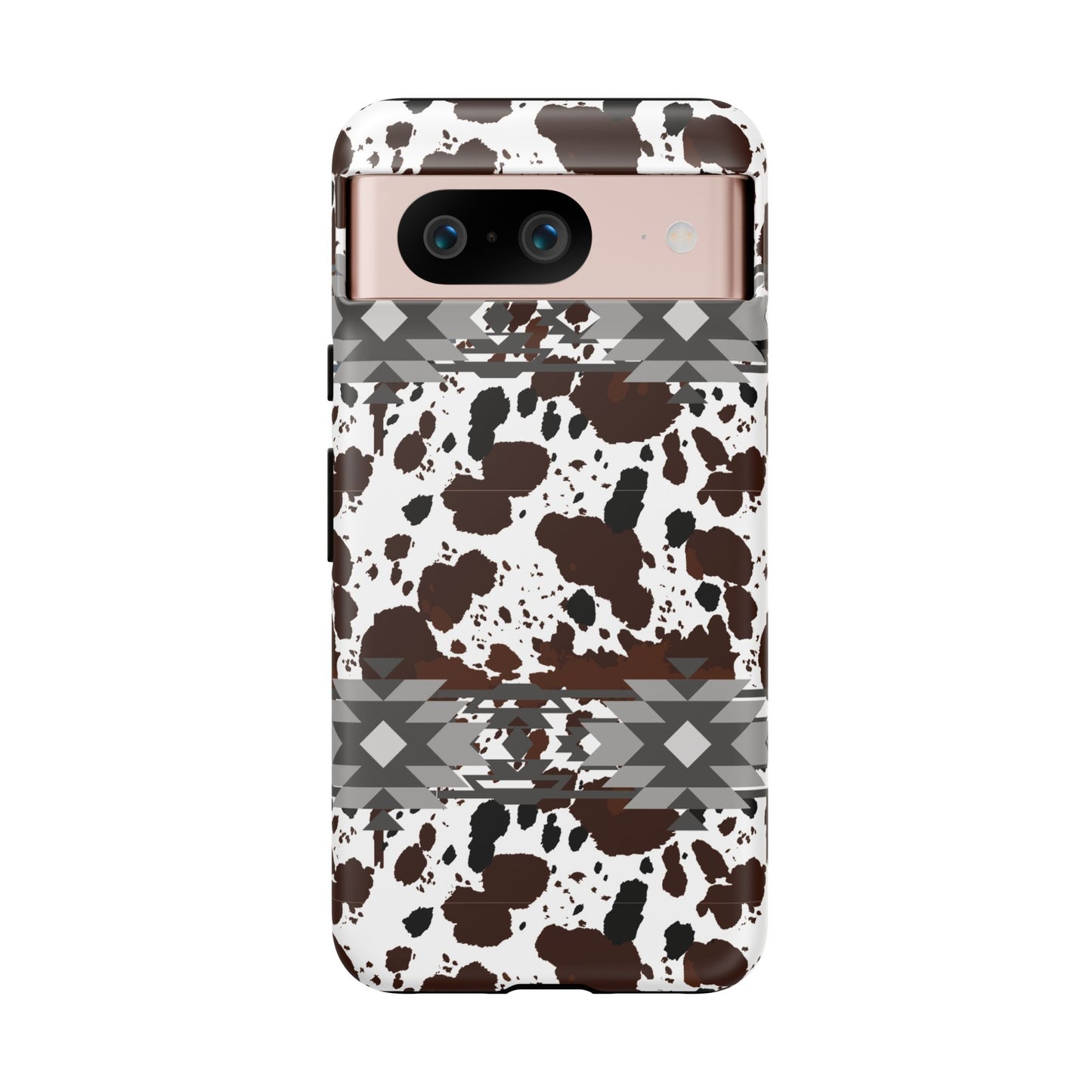 Cow Print Tough Case, Southwestern Aztec Design, Gift Ideas, iPhone Samsung Accessories, Western Style