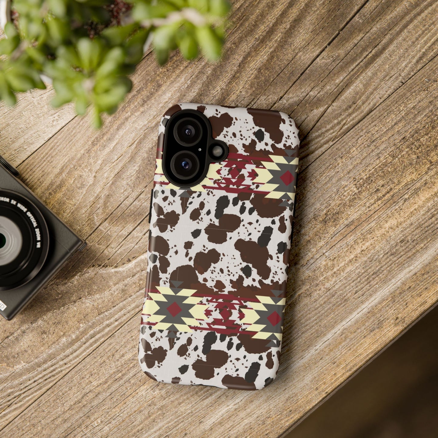 Cowboy Aztec Tough Phone Case, Western Western Style Rugged Phone Cover, Tribal Pattern Protective Phone Shell, Southwest Native American