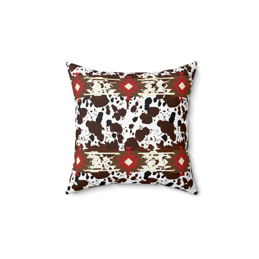 Aztec Cow Print Pillow, Western Cushion, Bed Decor | Pillow Decor