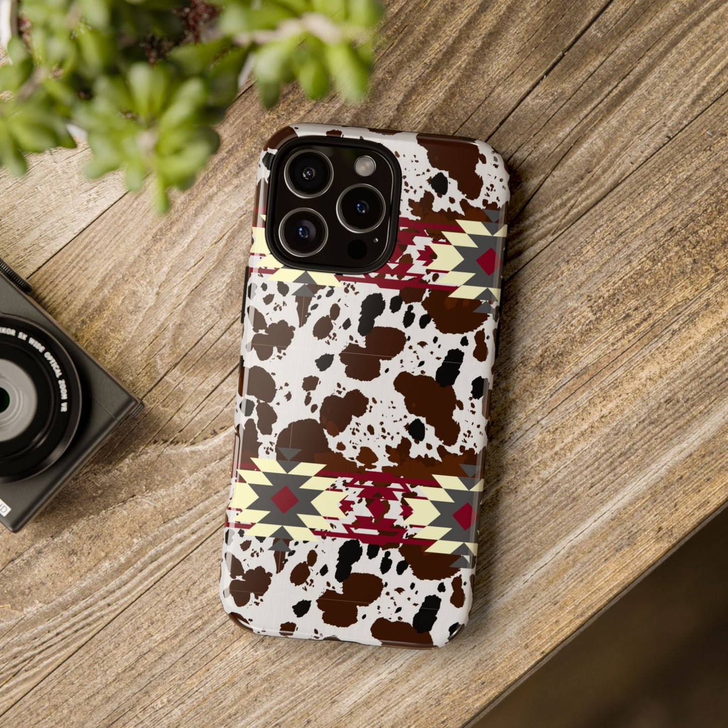 Cowboy Aztec Tough Phone Case, Western Western Style Rugged Phone Cover, Tribal Pattern Protective Phone Shell, Southwest Native American