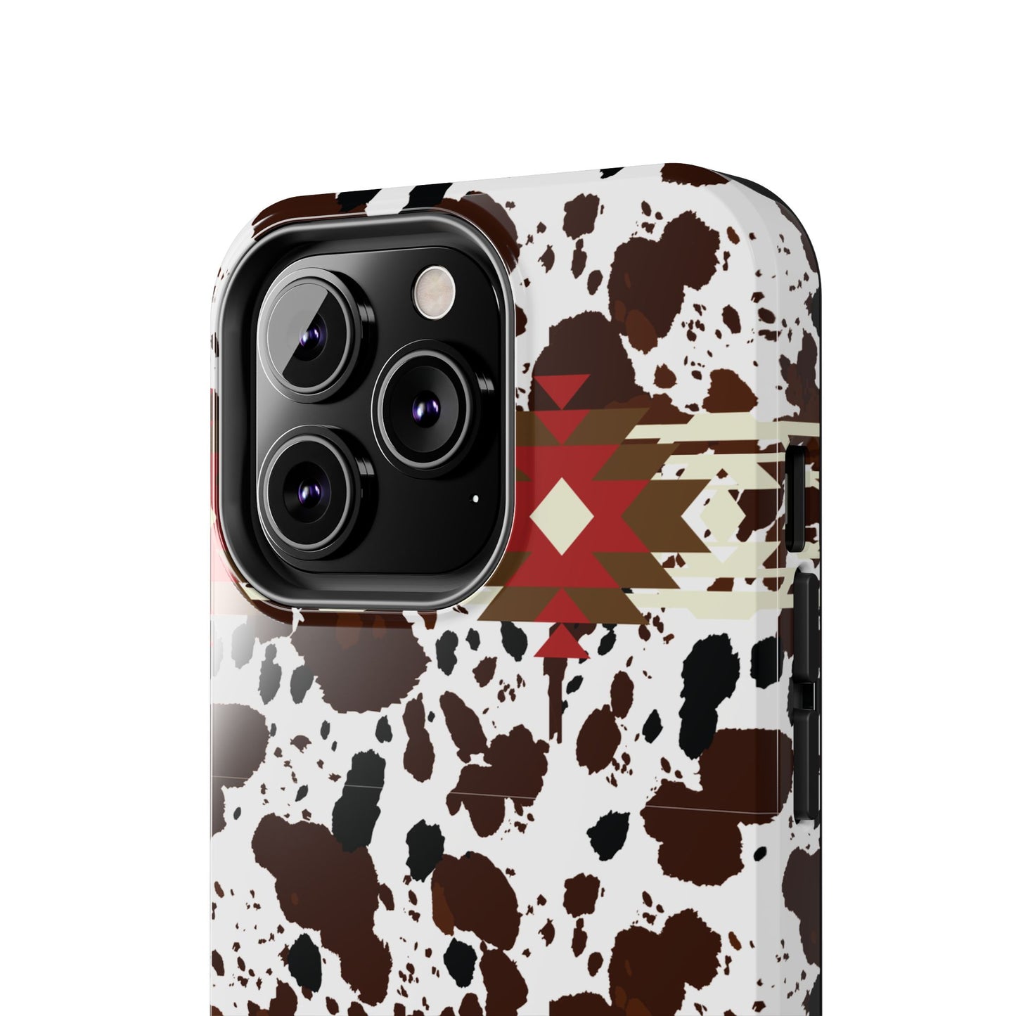 Tough Phone Case - Aztec Cow Print Western Glossy Cover for iPhone & Samsung | Ranch Style Gift