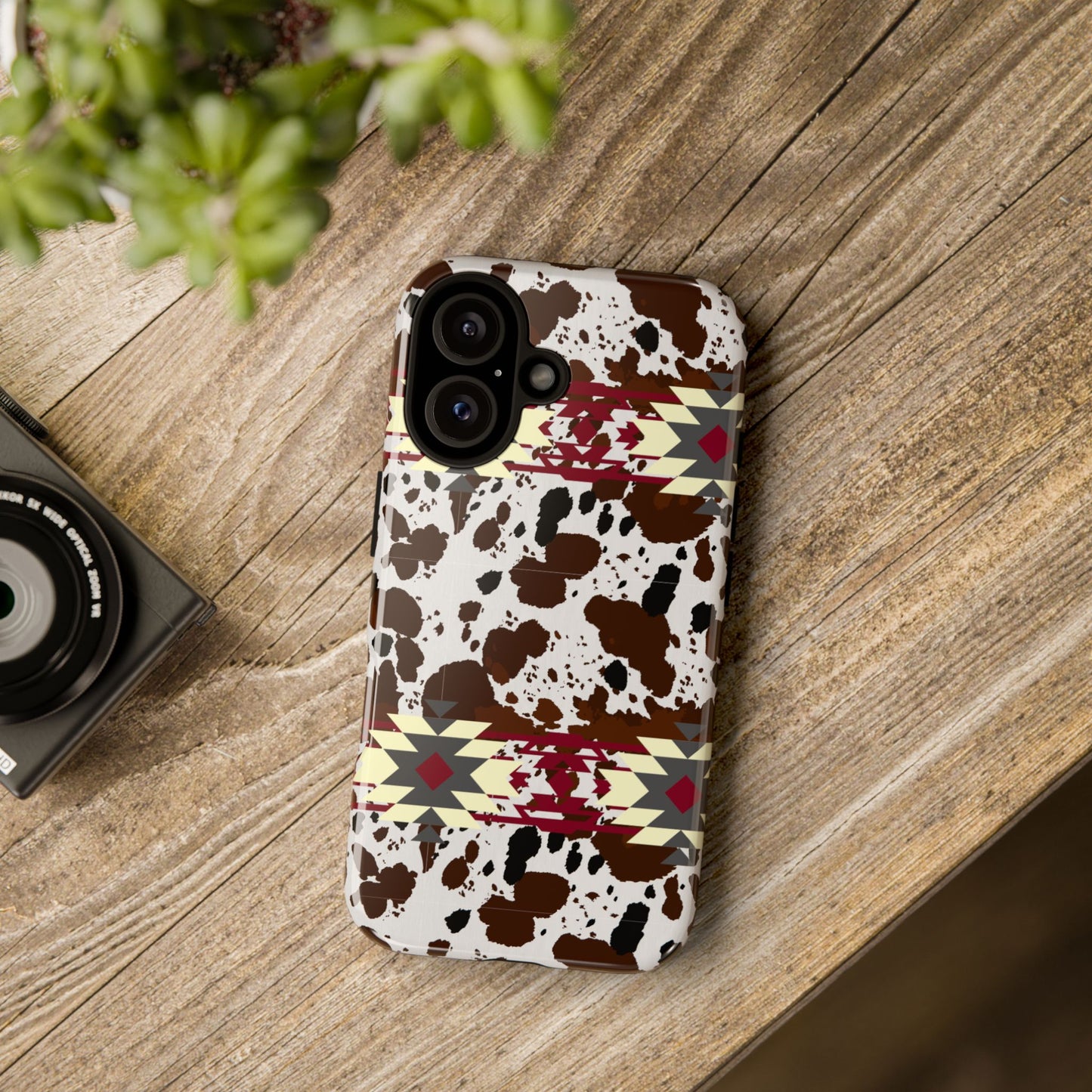 Cowboy Aztec Tough Phone Case, Western Western Style Rugged Phone Cover, Tribal Pattern Protective Phone Shell, Southwest Native American