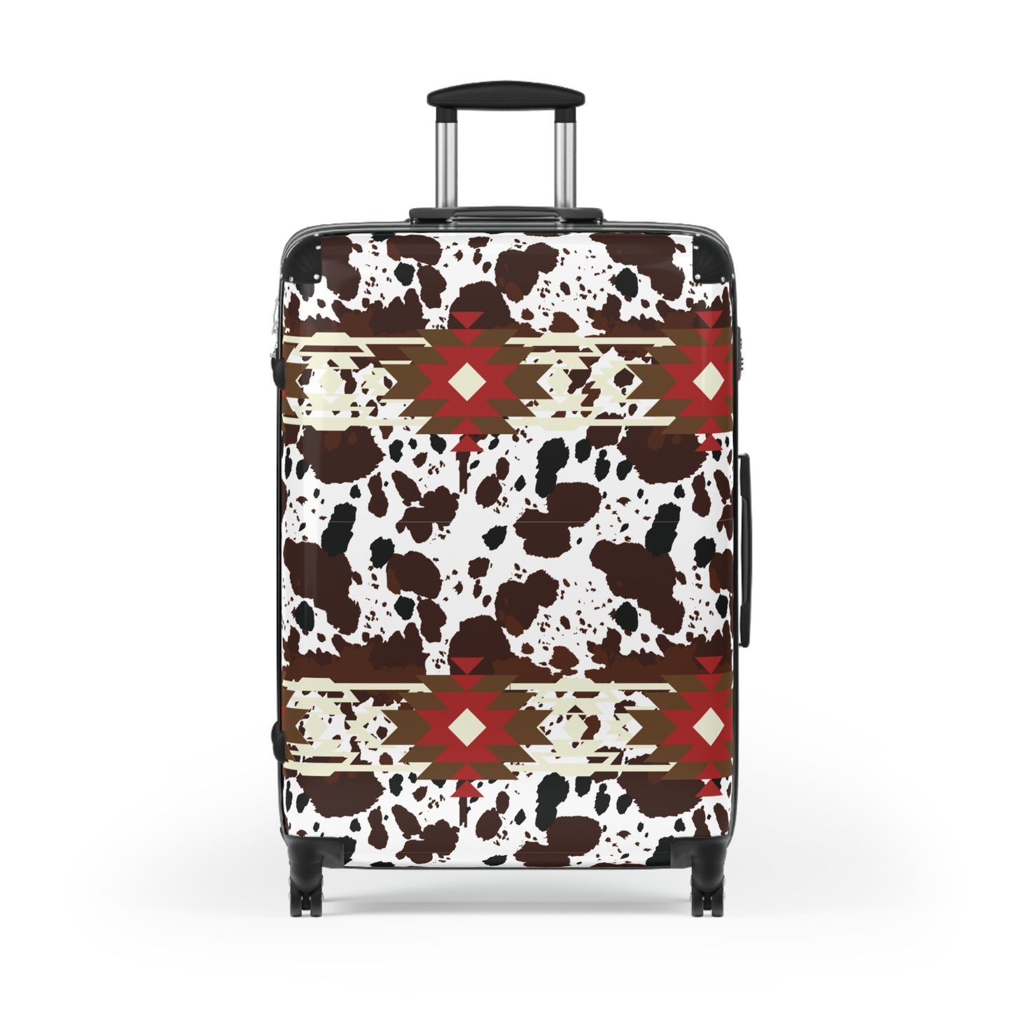 Travel Suitcase, Aztec Cow Print Luggage Bag for Travelers - Tribal Pattern Suitcase, Wanderlust Traveler Gift, Vacation Essential,