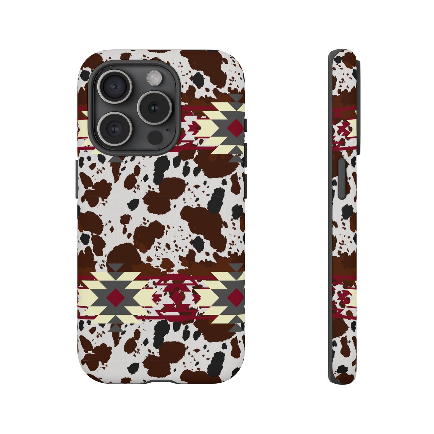 Cowboy Aztec Tough Phone Case, Western Western Style Rugged Phone Cover, Tribal Pattern Protective Phone Shell, Southwest Native American