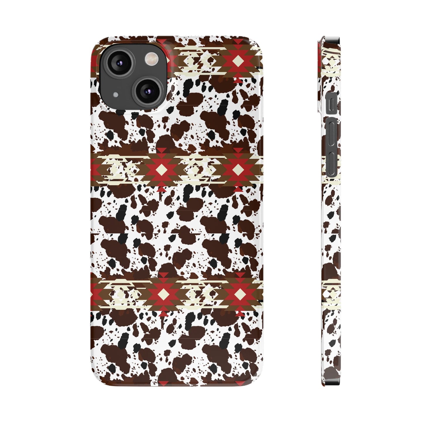 Western Aztec Cow Slim Phone Case - Gift for iPhone, Southwest Tribal Boho Chic Cover, Phone Accessories, Cowgirl Phone Case, Country