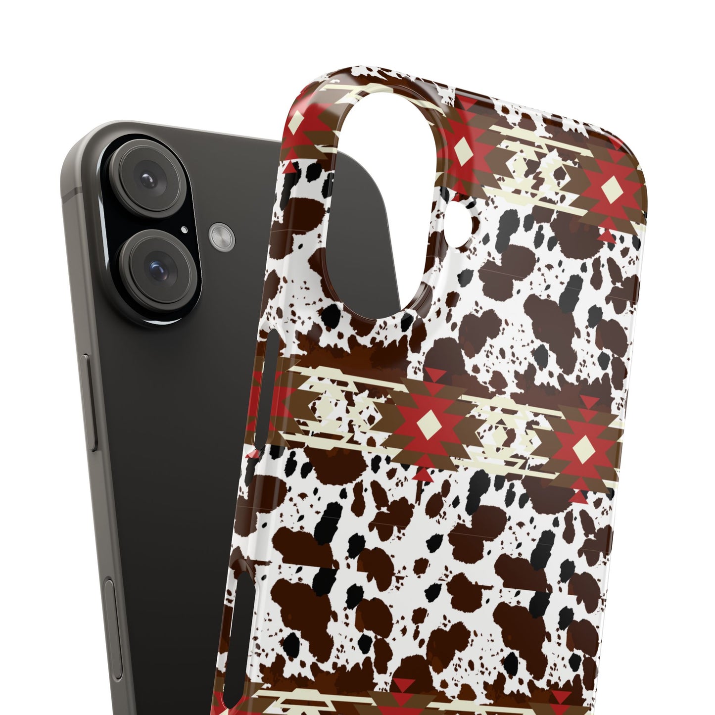 Western Aztec Cow Slim Phone Case - Gift for iPhone, Southwest Tribal Boho Chic Cover, Phone Accessories, Cowgirl Phone Case, Country