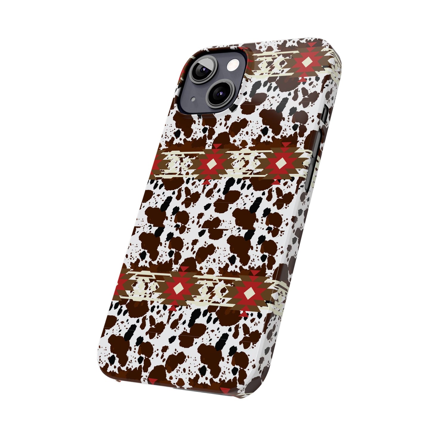 Western Aztec Cow Slim Phone Case - Gift for iPhone, Southwest Tribal Boho Chic Cover, Phone Accessories, Cowgirl Phone Case, Country