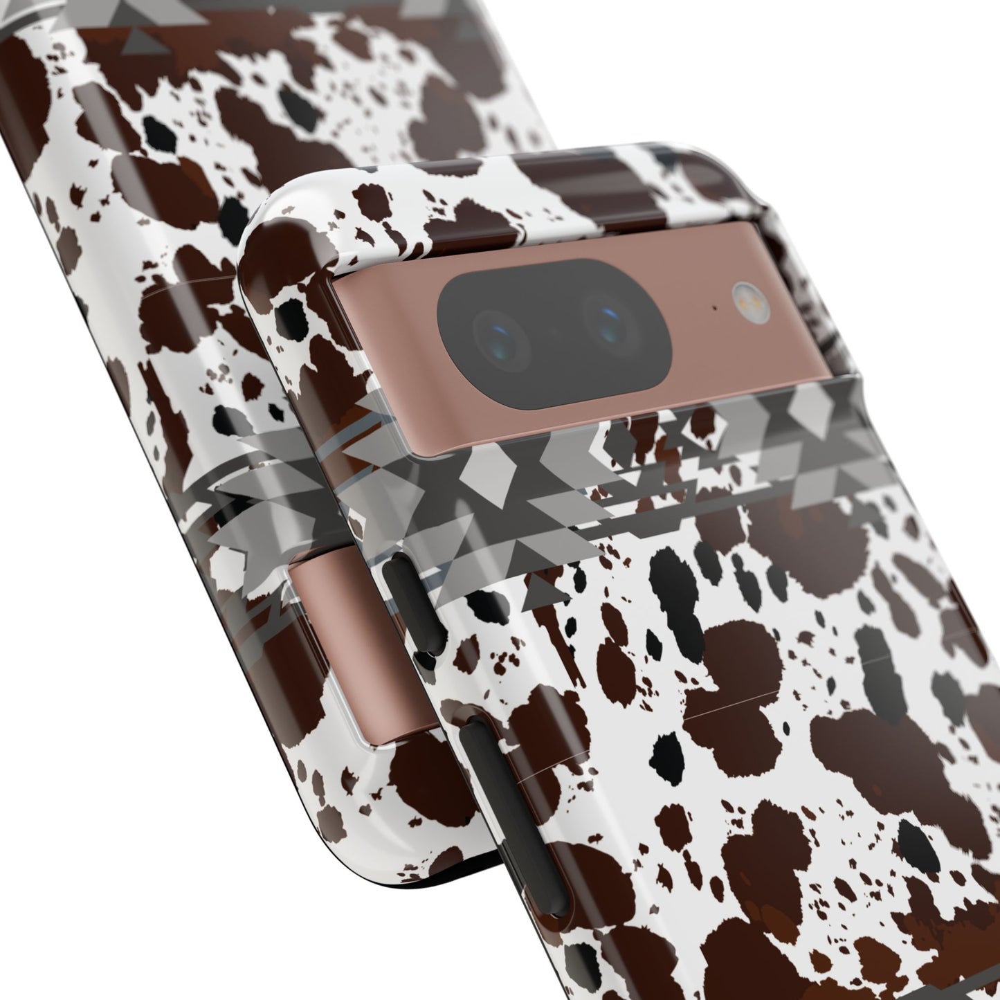 Cow Print Tough Case, Southwestern Aztec Design, Gift Ideas, iPhone Samsung Accessories, Western Style