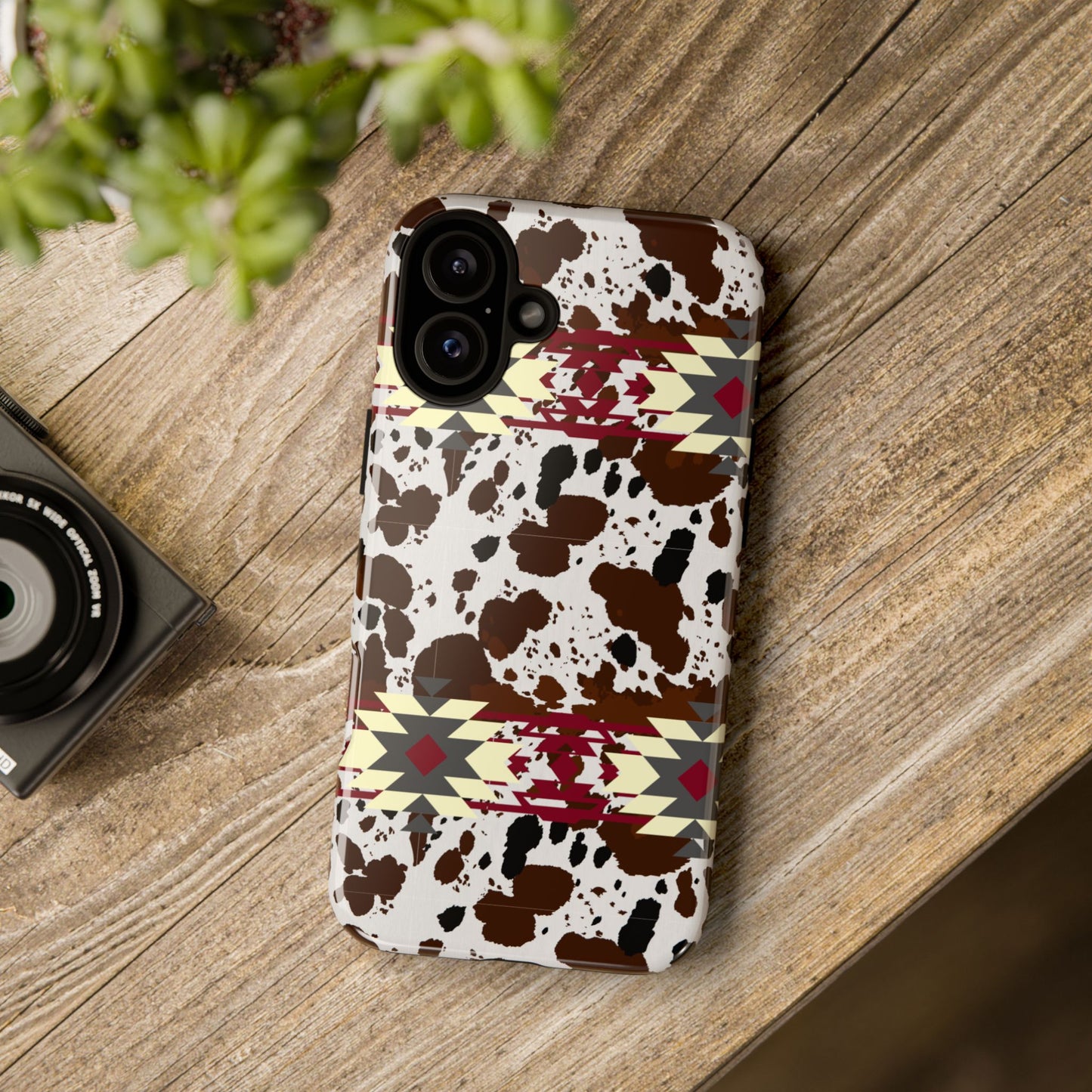 Cowboy Aztec Tough Phone Case, Western Western Style Rugged Phone Cover, Tribal Pattern Protective Phone Shell, Southwest Native American