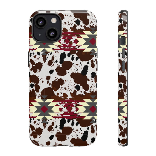 Cowboy Aztec Tough Phone Case, Western Western Style Rugged Phone Cover, Tribal Pattern Protective Phone Shell, Southwest Native American