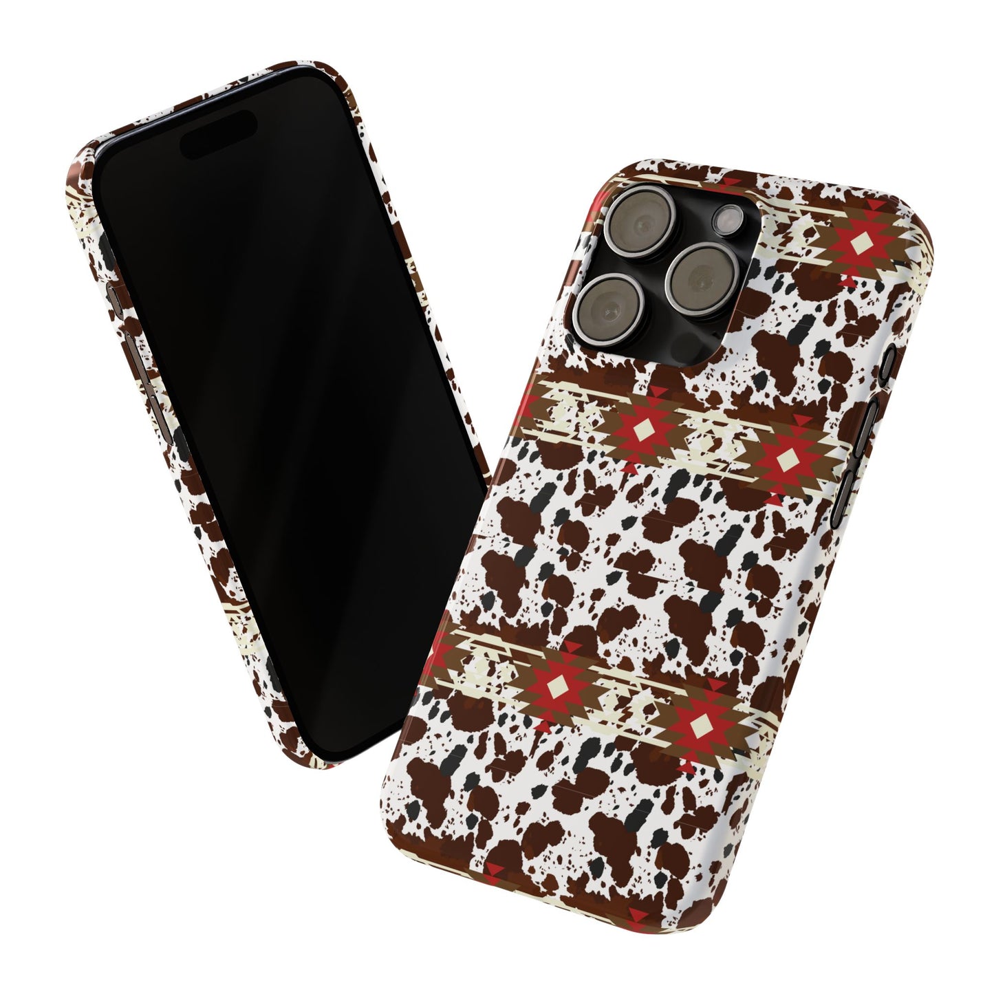 Western Aztec Cow Slim Phone Case - Gift for iPhone, Southwest Tribal Boho Chic Cover, Phone Accessories, Cowgirl Phone Case, Country